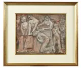 Les vendanges by Helmut Reuter, Mine de plomb et crayon de couleur, sold Jun 2025