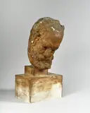 Masque de Victor Hugo by Jean Boucher, Plâtre patiné argile sur une base rectangulaire, sold Jun 2025