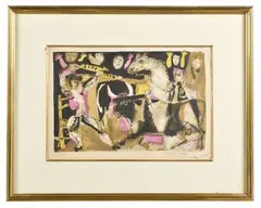 La Corrida ou Course de taureaux by Antoni Clavé, 1948, Lithographie en couleurs sur vélin, sold Jun 2025
