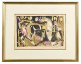 La Corrida ou Course de taureaux by Antoni Clavé, 1948, Lithographie en couleurs sur vélin, sold Jun 2025