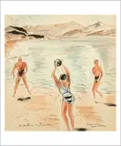 Plage de Saint-Tropez by André Dunoyer de Segonzac, Aquarelle sur papier, sold Jun 2017