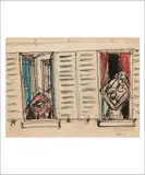 Les deux fenêtres by Jean Hélion, 1946, Aquarelle et crayon sur papier, sold Jun 2017