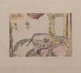 La luxure by James Ensor, 1888, Eau forte sur papier vergé rehaussée à l'aquarelle, sold Jun 2017