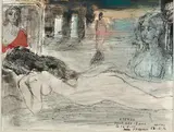 Nu allongé, Menton by Paul Delvaux, 1976, Aquarelle et encre sur papier, sold Jun 2017