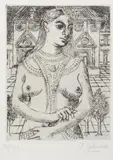 Buste de femme by Paul Delvaux, 1967, Lithographie sur papier Rives, sold Jun 2017