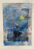 Composition by Marie-Geneviève Havel, Gouache, pastel et encre sur papier, sold May 2021