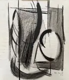 Composition abstraite by Marie-Geneviève Havel, 1963, Encre de Chine et gouache sur papier, sold May 2021