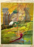 Guillaume le conquérent by Marie-Geneviève Havel, 1990, Gouache, pastel, collage sur papier, sold May 2021