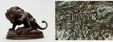 Lion au serpent n° 3 (esquisse) by Antoine-Louis Barye, Épreuve en bronze, fonte d'édition ancienne du XIXe siècle à patine brun nuancé, sold Mar 2007