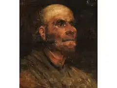 Ölstudie Eines Männerkopfes by Théodore Géricault, oil on canvas, offered Sep 2025