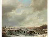 Holländisches Eisvergnügen by Adolf Stademann, 1824 München - 1895 München, oil on board, sold Apr 2016