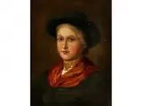 Halbbildnis Eines Dirndls by Franz Defregger, oil on board, sold Dec 2016