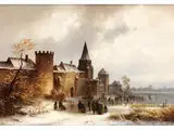Ansicht Einer Winterlichen Stadt by Anton Doll, oil on canvas, offered Mar 2025