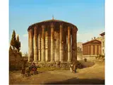 Der Vesta-tempel in rom by Friedrich Berger, oil on canvas, sold Apr 2016
