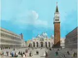 Die Piazza san Marco in Venedig by Vincenzo Chilone, tempera, sold Mar 2025