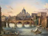 Römische Vedute by Wilhelm Kandler, oil on canvas, sold Mar 2025