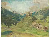 Schloss Tarasp vom Kreuzberg aus by Eugen Bracht, oil on canvas, sold Mar 2025