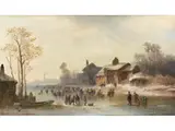 Eisvergnügen by Anton Doll, oil on panel, sold Dec 2024