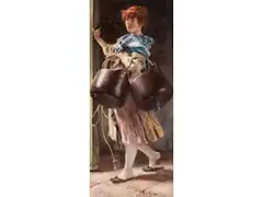 Italienische Wasserträgerin by Ludwig Passini, watercolor, sold Dec 2025