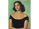 Portrait Einer Eleganten Italienerin by Alberto Salietti, oil on canvas, offered Apr 2020