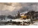 Kirche la Bennison-dieu by Johannes Bartholomäus Duntze, oil on canvas, sold Mar 2023