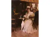 De Flore by Victor Guerrier, oil on canvas, sold Mar 2023
