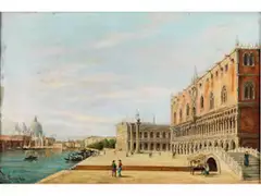 Blick auf den Canal Grande mit der Piazzetta und dem Dogenpalast by Antonietta Brandeis, oil on canvas, sold Mar 2023
