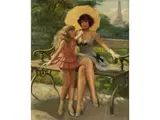 Sommertag im Park in Paris by Marcel René Herrfeldt, 1889 Paris – 1965 München, oil on canvas, offered Jun 2019
