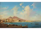Blick Über die Küste auf Neapel by Salvatore Candido, oil on panel, sold Sep 2019