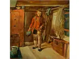 Blasl von Freimann in der Fischerstube by Johann Georg von Dillis, oil on canvas, offered Dec 2015