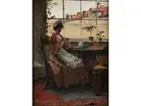 Das Modell des Malers bei der Teepause by Max Hammerl, oil on panel, sold Apr 2016