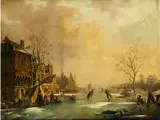 Eisvergnügen by Andreas Schelfhout, oil on panel, offered Dec 2015