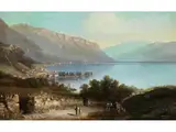 Malerischer Blick auf Montreux am Genfer see by Gottfried Stahly, oil on panel, offered Dec 2020