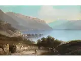 Malerischer Blick auf Montreux am Genfer see by Gottfried Stahly, oil on panel, offered Sep 2024