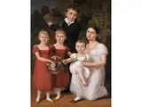 Biedermeierliches Kinder- Gruppenportrait by Christoph Suhr, oil on canvas, sold Sep 2024