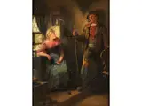 Der Verehrer in der Stube by Hugo Kauffmann, oil on panel, offered Mar 2024