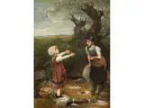 Zwei by Emil Keyser, oil on canvas, offered Mar 2023