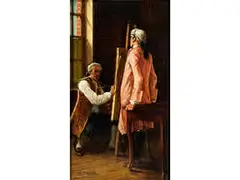 Maler und Modell by Eugène Fichel, oil, offered Jun 2016