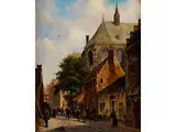 Stadtansicht mit Figuren by Frederik Roosdorp, oil on canvas, sold Sep 2016