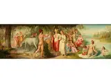 Athene bei den Musen by Ferdinand von Platner, oil on canvas, sold Dec 2018