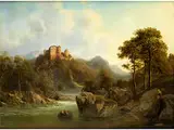 Landschaft mit Fluss und Burg by Georg Emil Libert, oil on canvas, offered Sep 2015