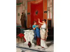 Die Perlenkette by Luigi Bazzani, oil, sold Apr 2020
