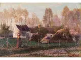 Landschaft mit Bauernhof by Michel Korochansky, oil on canvas, offered Sep 2025