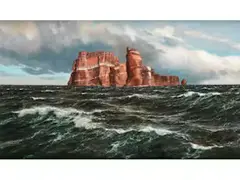 Bewegte see um die Insel Helgoland by Patrick von Kalckreuth, oil, offered Dec 2023