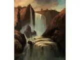 Gebirgslandschaft mit Wasserfall by Josef Püttner, oil on canvas, offered Dec 2016