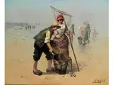Fischerin und Fischer by Eugène Appert, oil on canvas, offered Dec 2016