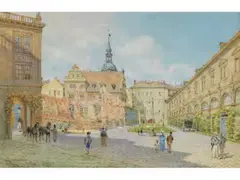 Dresden - Innenhof des Residenzschlosses by Franz Alt, watercolor, offered Mar 2025