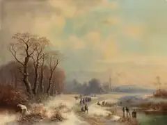 Wintervergnügen by Anton Doll, oil on canvas, offered Dec 2025