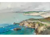 Ansicht Einer Bucht mit Hellblauem Meer by Giuseppe Casciaro, 1863 – 1941, pastel, sold Jun 2019