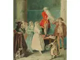 Italienische Komödianten by Eugen von Blaas, watercolor, offered Apr 2018